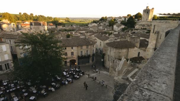 Görünümü, ortaçağ şehir, Saint Emilion Fransa — Stok video