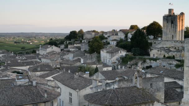 Вид на средневековый город Сен-Дени во Франции — стоковое видео