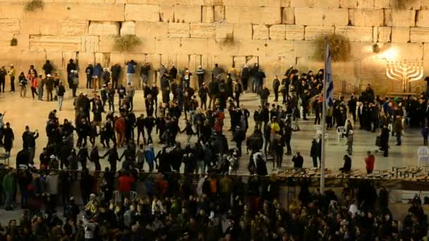 Västra muren i den gamla staden Jerusalem — Stockvideo