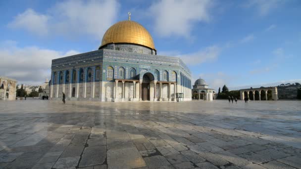 Gesamtansicht der Felskuppel im Jerusalem — Stockvideo