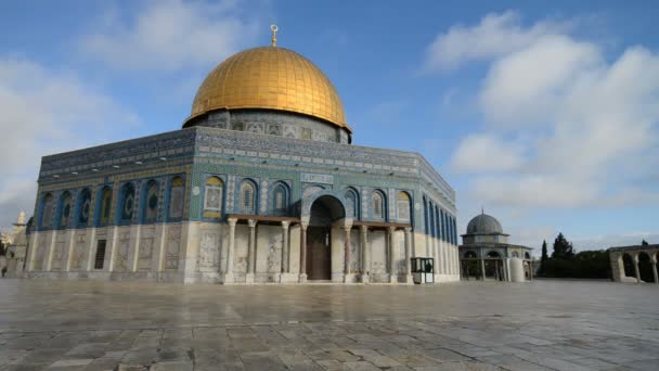 Allmän översikt över Klippdomen i Jerusalem — Stockvideo