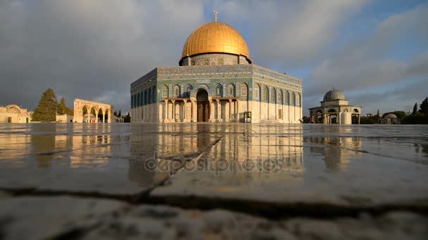 Загальний вигляд купол скелі в в Єрусалимі — стокове відео