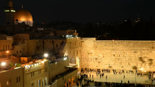 Västra muren i den gamla staden Jerusalem — Stockvideo