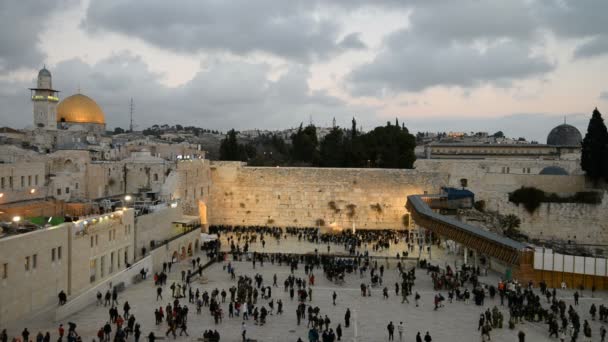 Muro ocidental na cidade velha de Jerusalém — Vídeo de Stock