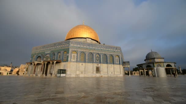 Allmän översikt över Klippdomen i Jerusalem — Stockvideo