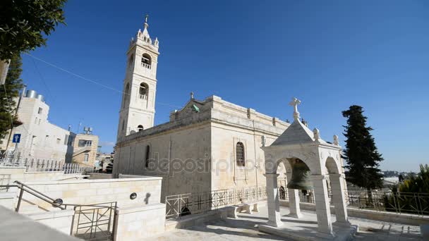 Exterior de la Iglesia de San Nicolás - Beit Jala — Vídeo de stock