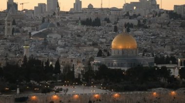 Mount of Olives Kudüs'te her bakıldığında gibi kaya kubbe