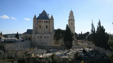 Kudüs'ün eski şehir duvarlarının dışında Dormition Abbey