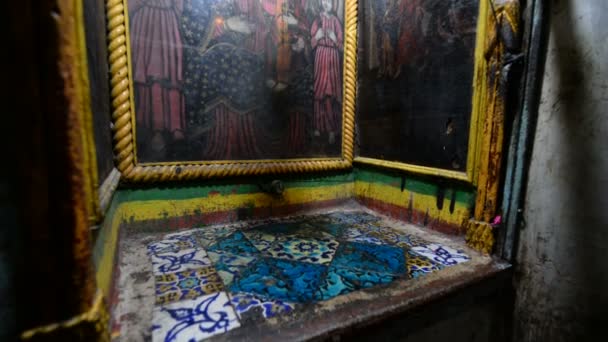 Interior del monasterio copto etíope — Vídeo de stock