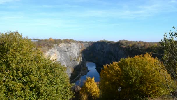 Abandoned Quarry Big America near Prague — Stock Video