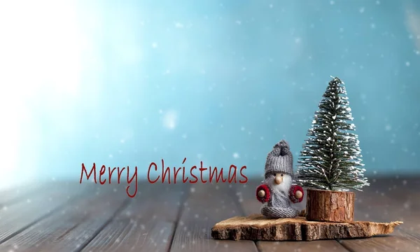 Decorative Christmas tree on the dark blue background — Stock Photo, Image