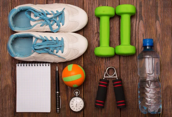 Egzersiz ve fitness diyet alanı günlüğü kopyalayın. Sağlıklı yaşam konsepti.