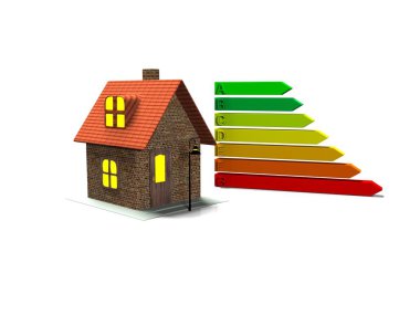 Model ev beyaz arka plan üzerinde 3d render izole