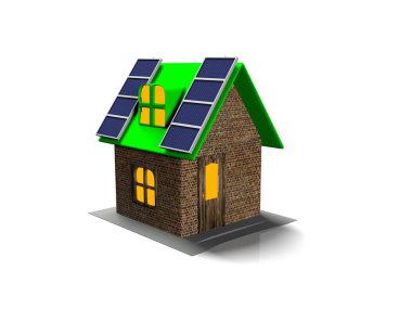 ev güneş panelleri, 3d ile render