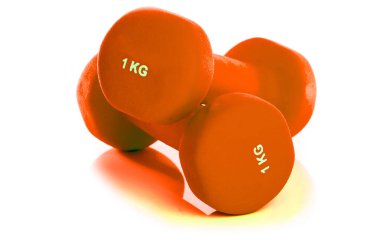 Dumbbell beyaz arkaplanda izole edildi