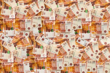 Rusya para ruble banknotlar, yığın Rus ruble, para birimi arka plan