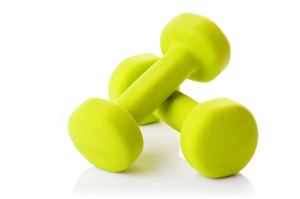 Two dumbbells on a white background — Stock Photo, Image