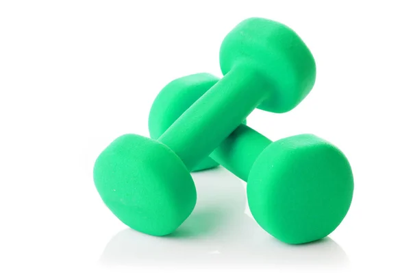 Two dumbbells on a white background — Stock Photo, Image