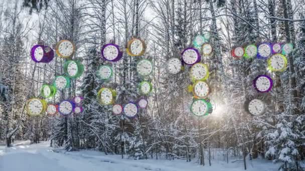 CINEMAGRAPH, 1080p, falling snow in the winter forest, loop — Stock Video