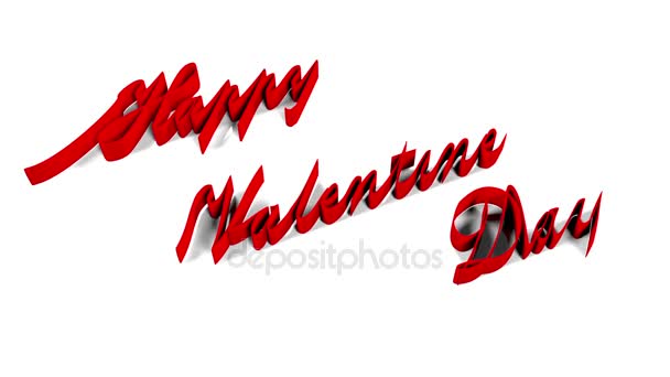 "Happy Valentines Day" The inscription "Happy Valentines Day" written glowing ribbon with alpha channels — Stock Video