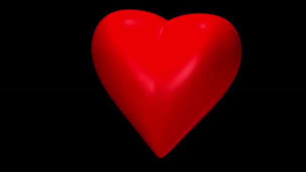 Corazón se manifiesta de partículas sobre un fondo negro, bucle de vídeo — Vídeo de stock