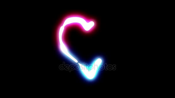 coeur se manifeste de particules sur un fond noir, boucle vidéo 