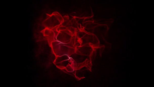 Herz manifestiert sich aus Teilchen auf schwarzem Hintergrund, Alphakanal — Stockvideo