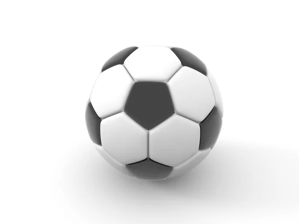 축구 공입니다. 흰색 바탕에 고립 된 개체입니다. 3d 렌더링 — 스톡 사진