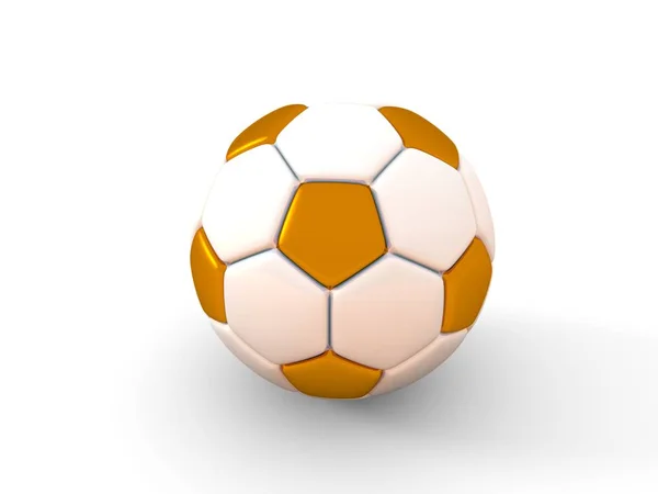 Bola de futebol. Objeto isolado sobre fundo branco. Renderização 3d — Fotografia de Stock