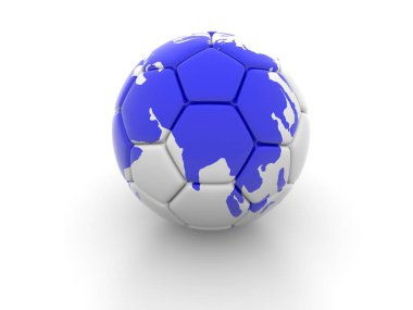 Futbol topu parçalar dünya 3d render görüntü ile