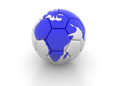 Futbol topu parçalar dünya 3d render görüntü ile