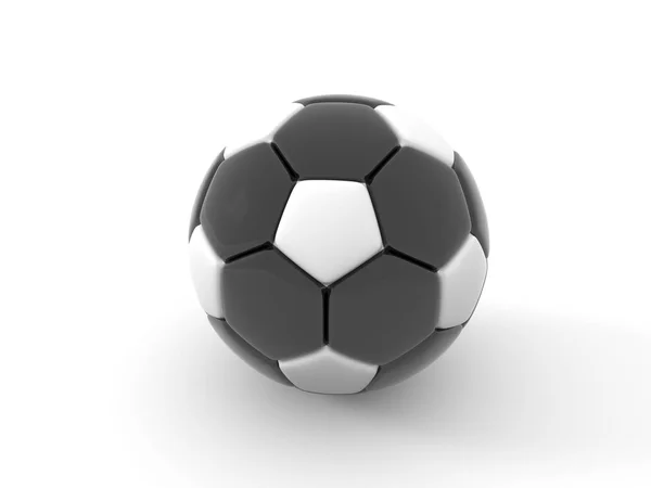 サッカー ボール。白い背景の上の孤立したオブジェクト。3 d のレンダリング — ストック写真