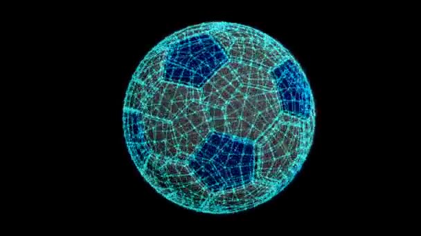 검은색, 알파 채널 비디오 루프에 축구공을 회전 — 비디오