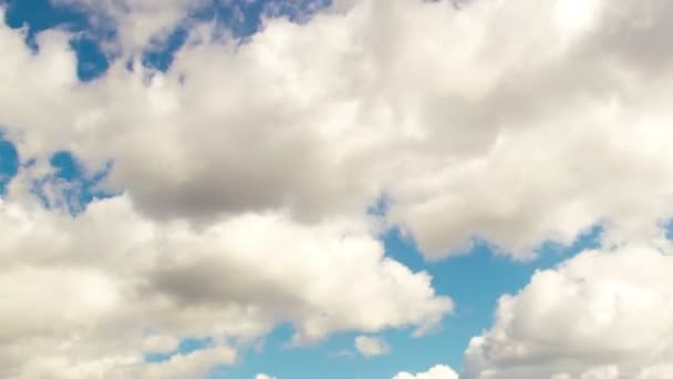 4k Taym laps daytime sky with fluffy clouds — Stock Video