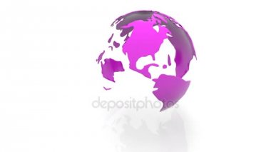 Planet Earth beyaz bir arka plan üzerinde kıtaların dönen modeli