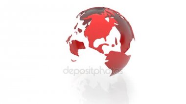 Planet Earth beyaz bir arka plan üzerinde kıtaların dönen modeli