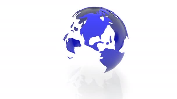 Modèle rotatif des continents de la planète Terre sur fond blanc 
