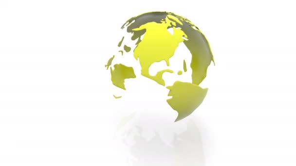 Modèle rotatif des continents de la planète Terre sur fond blanc 