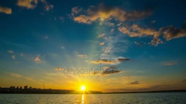 Sunset Bay, timlamps, Cinemagraph, gece gökyüzünde, video döngü,
