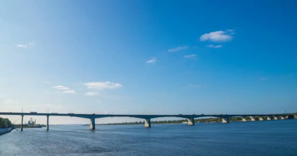 Time lapse - bridge over the river — Stock Video