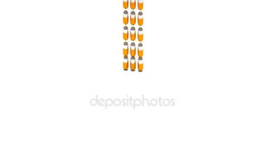 Beyaz bir arka plan üzerine düşen altın hapları