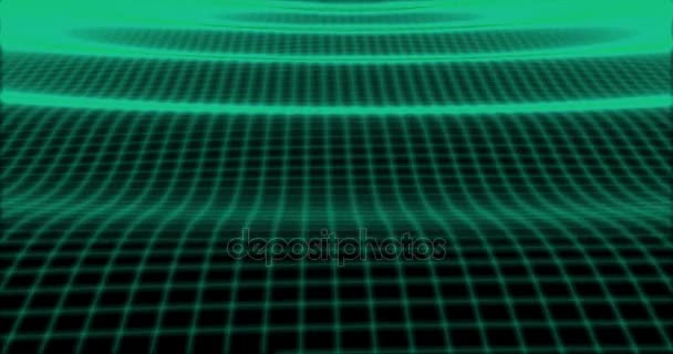 Waves on a grid, abstract background , alpha channel — Stock Video