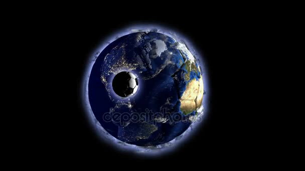 Pianeta Terra sotto forma di palla nello spazio, mappe e texture fornite dalla NASA, video loop — Video Stock