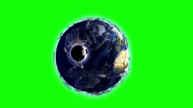 Seyyare yerküre alanı, haritalar ve dokular video döngü hromakey Nasa tarafından sağlanan bir top şeklinde