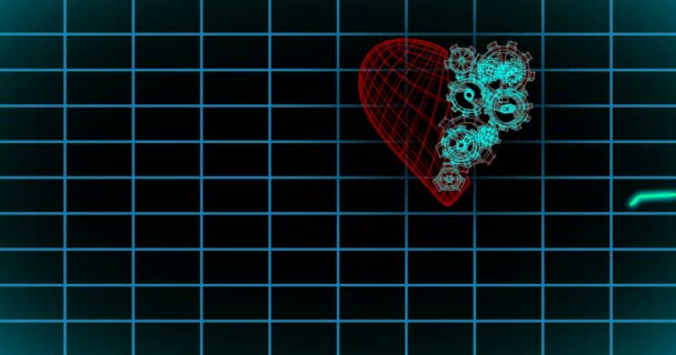 Monitor de ECG. O monitor ECG azul mostra batimentos cardíacos saudáveis. loop sem costura — Vídeo de Stock