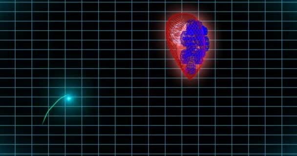 心电图仪蓝色心电图仪显示健康的心跳。无缝循环 — 图库视频影像