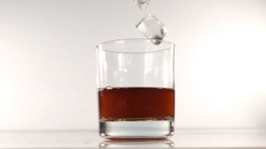 buz bir bardak su yavaş düşüyor