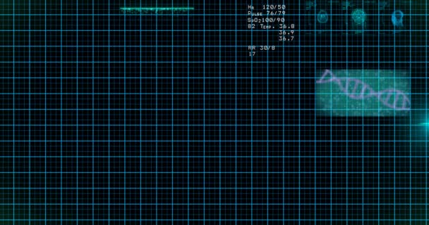 ЭКГ монитор. Синяя ЭКГ показывает здоровое сердцебиение. Бесшовный цикл — стоковое видео