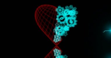 EKG monitör. Mavi EKG monitör sağlıklı kalp atışı gösterir. Sorunsuz döngü