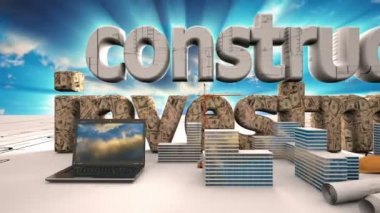 İnşaat, konut microdistrict bir bulut zaman atlamalı, inşaat sektöründe kavramı arka planda inşaatı unsurları